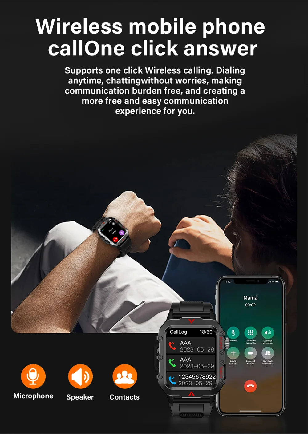 LAXASFIT LED Bluetooth Smart Watch
