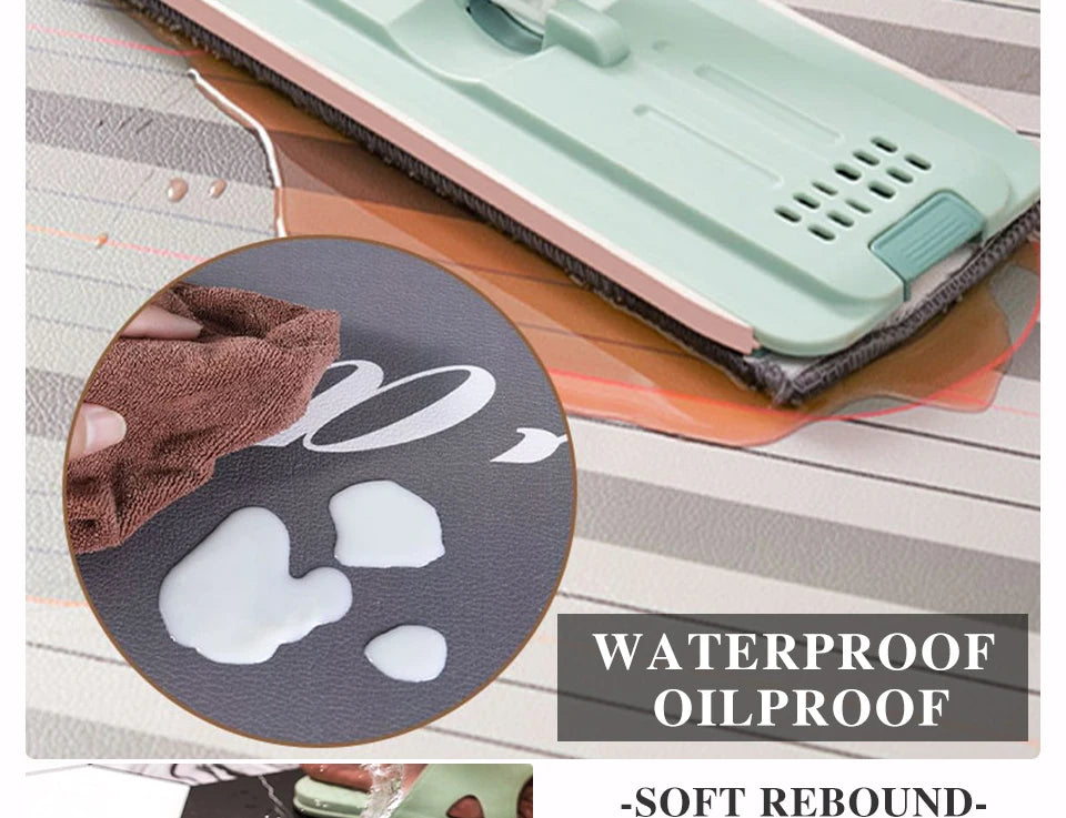 Kitchen Floor Mat Leather Pvc Carpet Waterproof Oil-proof Foot Mats Home Decoration Flower Floral Rug