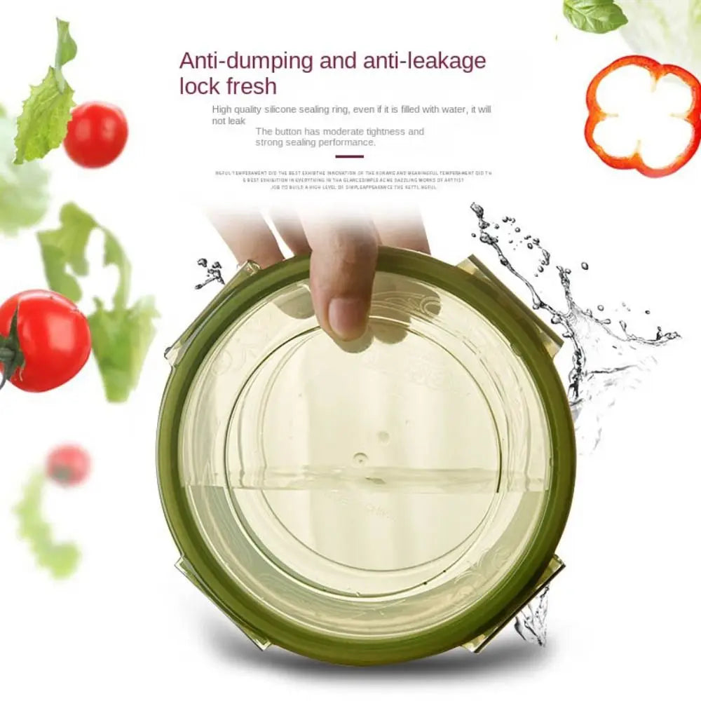1/4Pcs Plastic Round Storage Box Safe Stackable Sealed Rectangular Food Containers with Lid Fresh-Keeping Box