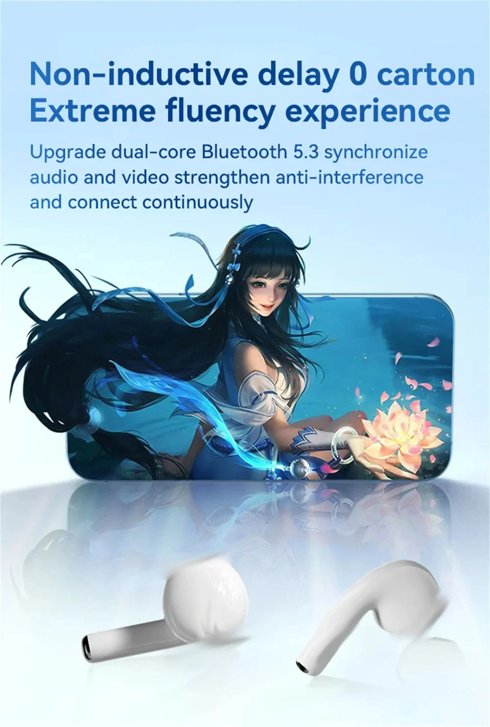 Lenovo Wireless Bluetooth 5.3 Earbuds TWS Hi-Fi High-Quality Sports Earbuds Extra-Long Standby Time Large Battery Capacity