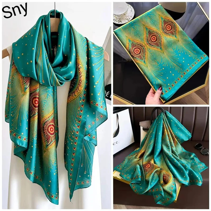 Tensili Brocade Satin Scarf Printed Silk Shawls