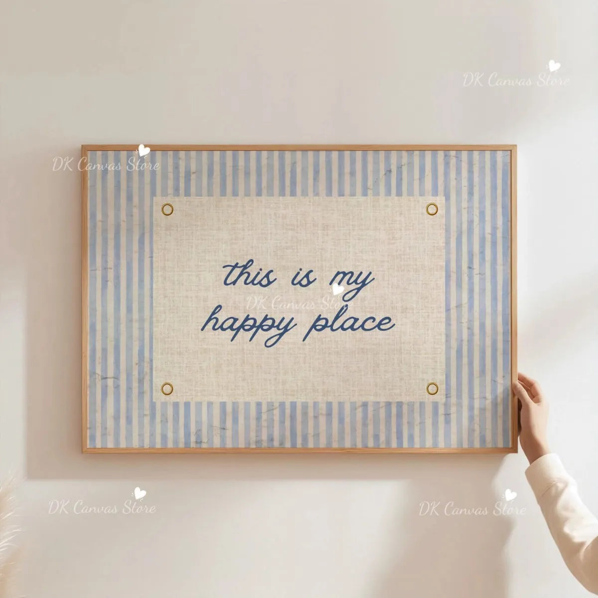 "This Is My Happy Place" Heart Quote Canvas Print Poster Modern Minimalism Art Prints Bedroom Living Room Wall Art Home Decor