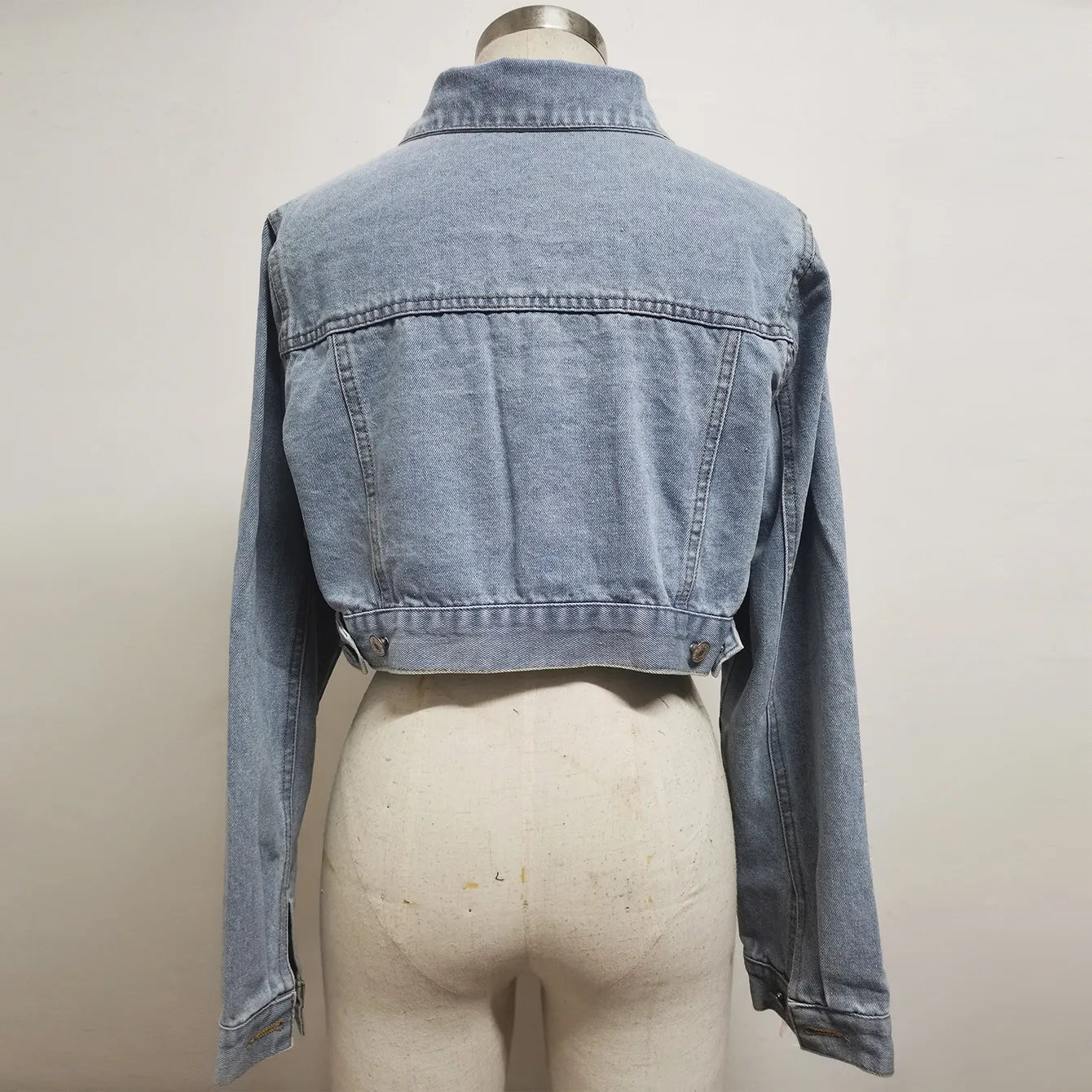 Women's Fashion Lapel Short Denim Coat Spring Summer New Casual Loose Retro Female Versatile Long Sleeve Denim Jacket Tops 2026