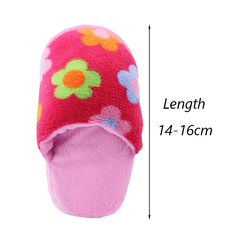 Puppy Chew Toy with Squeaker – Funny Plush Slipper for Small Dogs, Teeth-Cleaning Toy for French Bulldogs & Shiba Inus