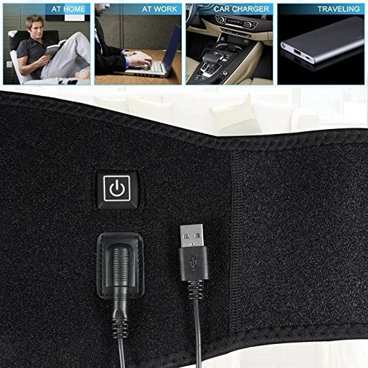 Heat Therapy Waist Pad Heating Waist Belt Brace For Pain Relief Lower Back Therapy Lumbar Black Waist Heating Pad Belt