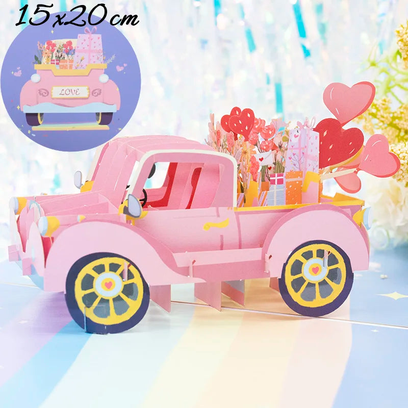 3D Pop UP Love Card for Wife and Girlfriend Gift for Valentines Day Anniversary Wedding Invitation Greeting Thank You Cards