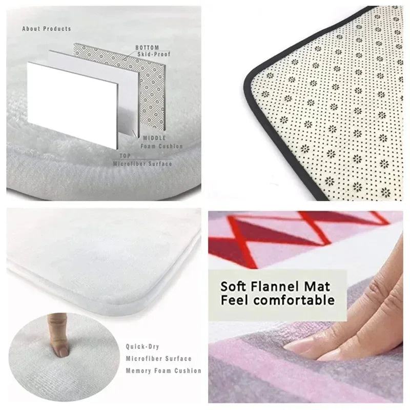 Bathroom Rug I-Initial D Room Floor Carpet for Bedroom Entrance Door Doormat Non Slip Veranda Floor Mat Cool Custom Soft Bathmat