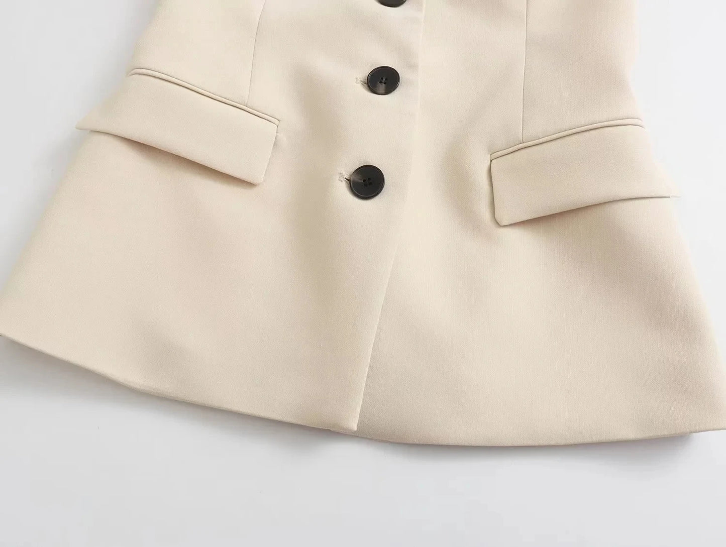 Trafza Elegant Sleeveless Tank Tops for Summer - Slim-fitting Medium Length Plain Design with Buttons - Skinny Fit