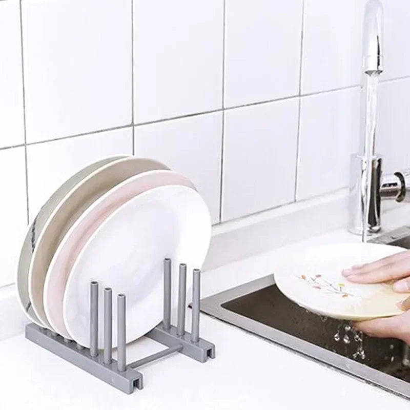 Wooden Dish Drainer Rack Kitchen Dishes Stand Plate Dish Drying Rack Pot Lid Racks Kitchen Organiser Drying Cups Display Shelf