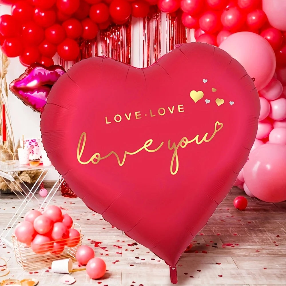 1pc oversized 63 inch Love You aluminum foil love balloon for Valentine's Day, weddings, anniversaries, and birthday decorations