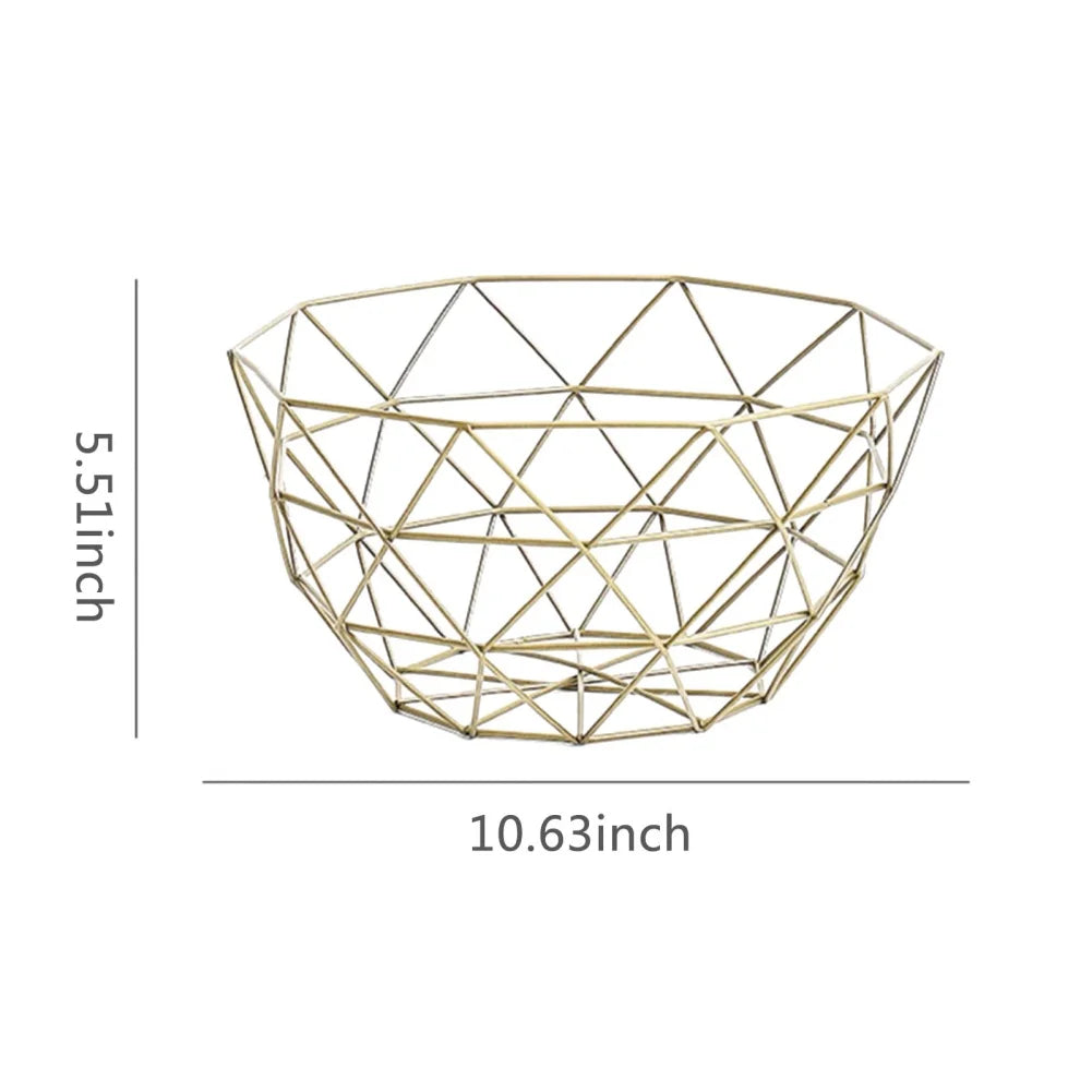 Metal Fruit Basket Simple Fruit Basin Multi-Size Iron Snack Bread Vegetable Storage Bowls Kitchen Eggs Dessert Holder Organiser