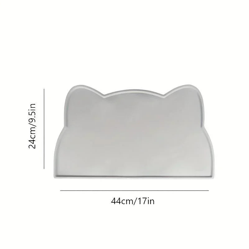 Silicone Pet Feeding Mat – Waterproof Non-Slip Placemat for Cat & Dog Food and Water Bowls, Easy to Clean Floor Protector