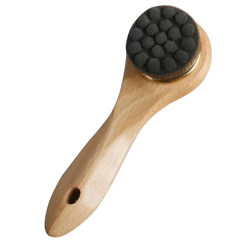 Wooden Handle Face Wash Brush Beech Handle Bamboo Handle Wooden Manual Face Wash Brush