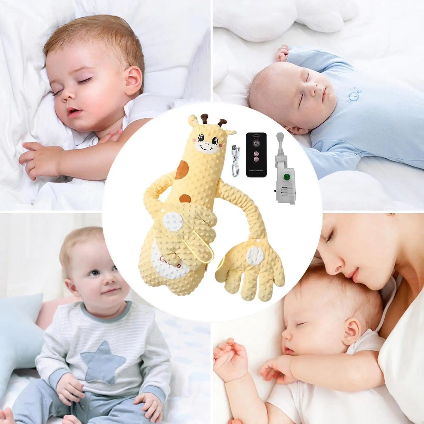 Baby Sleep Toy Baby Patter With 3 Adjustable Modes Interactive Stuffed Animal Shape Cushion Cozy Companion For Car SeatNursery