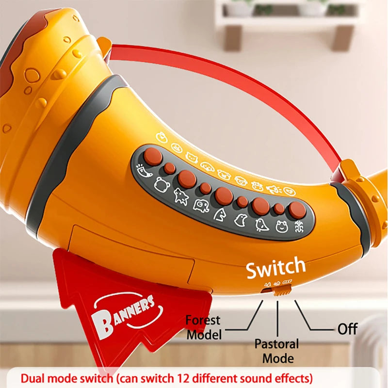 Animal Caller Electronic Toy – Horn-Style Sound Maker with Elephant, Tiger, Wolf, Cat, Dog, Cow, and Bird Sounds for Kids