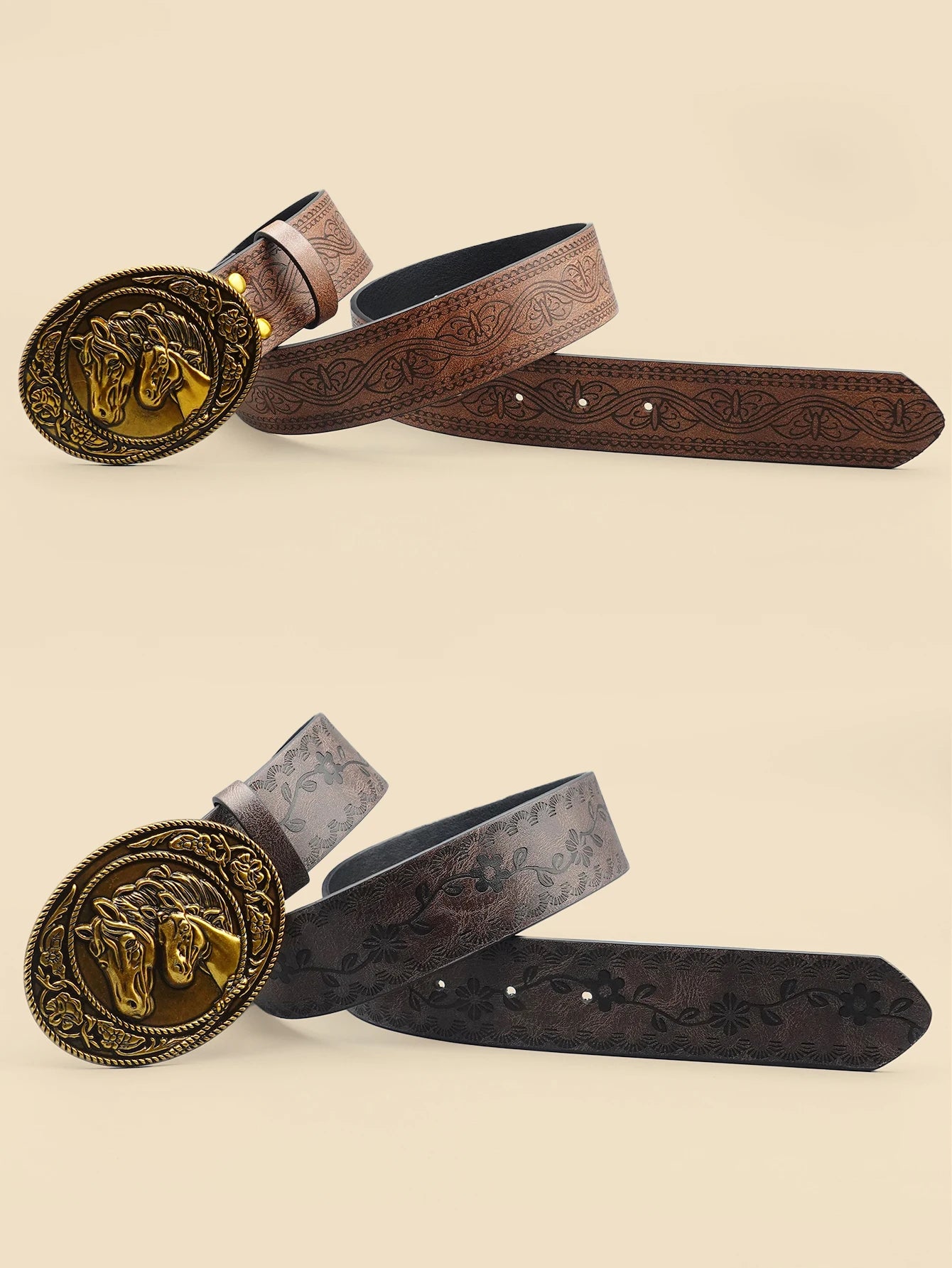 Western Denim Retro Belt, Fashionable Casual Women's Belt, Retro Printed Belt, Classic Decorative Belt, Daily Commuting College