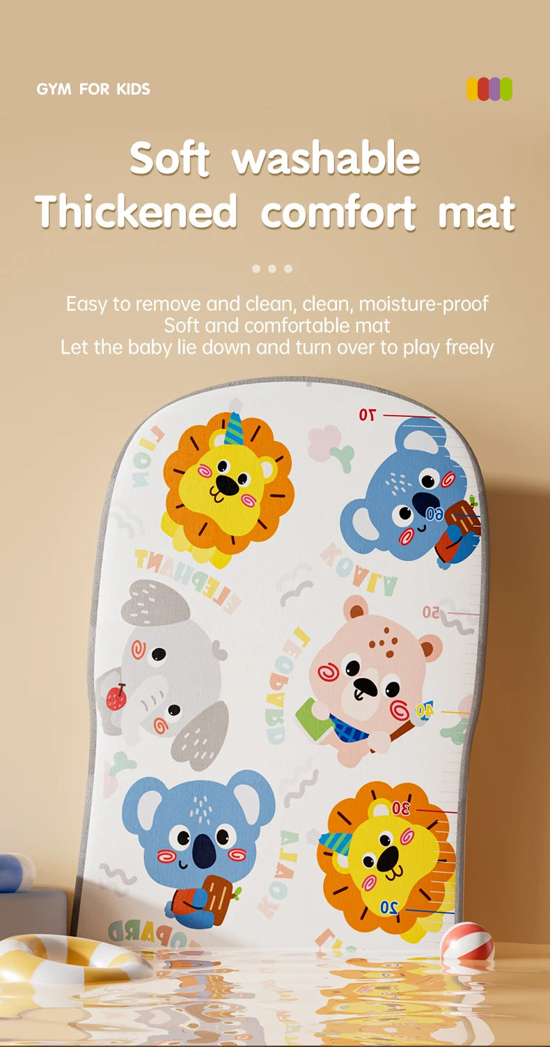 Baby Activity Play Mat with Music & Lights, 5 Detachable Sensory Toys Kick Piano Mat, Tummy Time Game Playmat Easy Assembly Moto