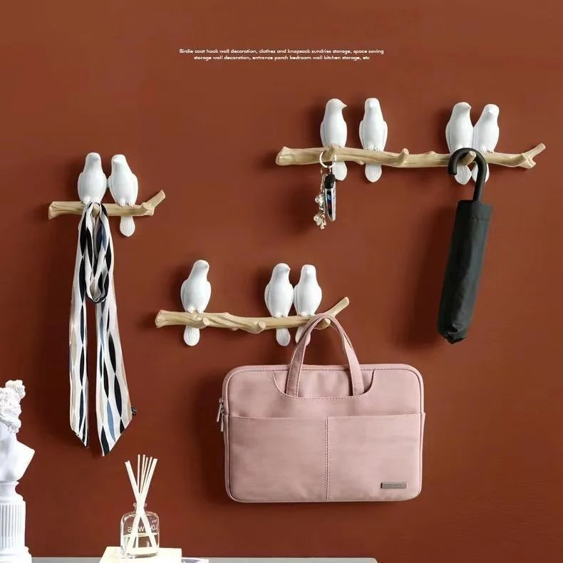 Nordic Resin Bird Wall Hook – Decorative Coat & Key Hanger