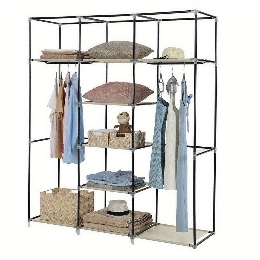 High Quality 69" Portable Closet Wardrobe Clothes Storage Organizer w/Shelf