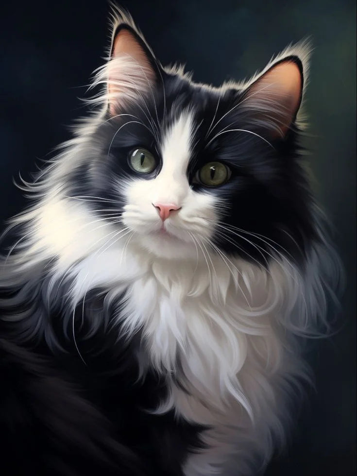 New Cow Cat 5D DIY Diamond Painting Kit Black and White Cats Portrait Diamond Embroidery Mosaic Carft Rhinestone Gift Home Decor