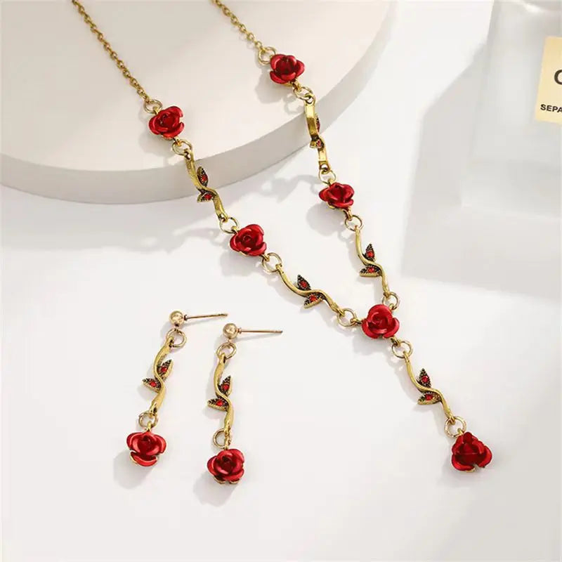 Rose Flower Bracelet Set
