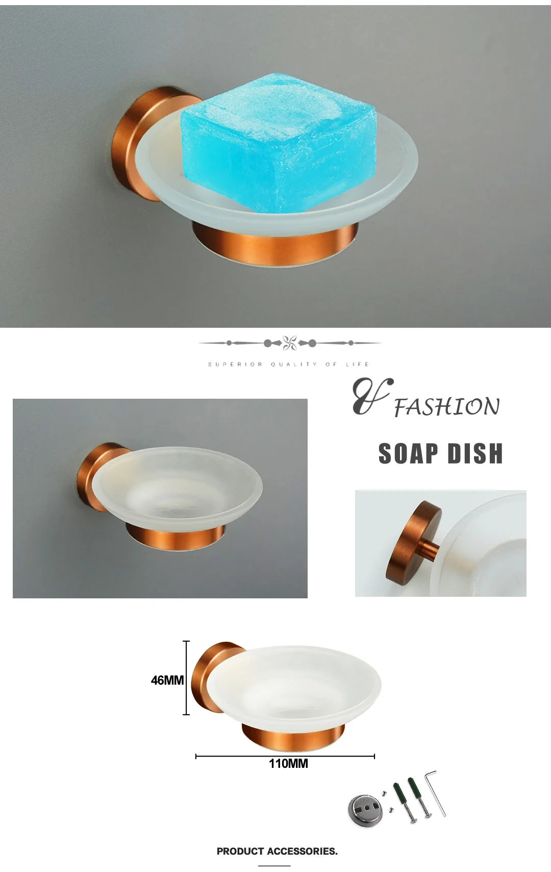 Brushed Rose Gold Towel Rack Single And Double Rod Ring Paper Holder Robe Hook Soap Dispenser Toilet Brush Bathroom Accessories