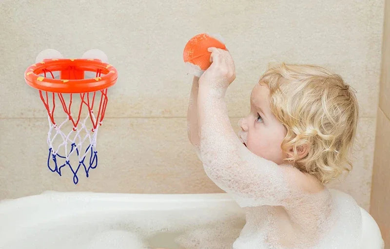 Baby Kids Mini Basketball Bathtub Water Play Set with 3 Balls Funny Shower Bath Fun Toys for Toddlers Educational and Safe