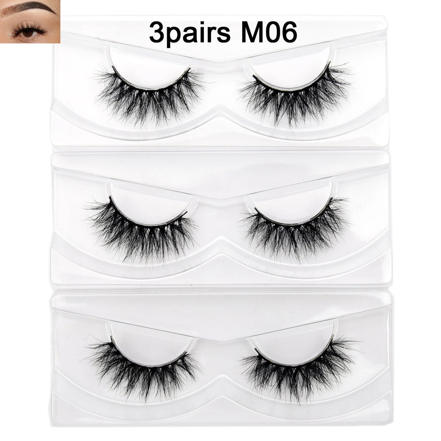 Visofree 3D Mink Half Lashes – Natural Long False Eyelashes with Clear Band, Handmade HT04