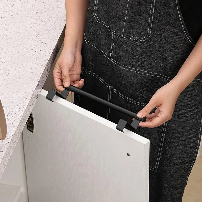 Towel Rod Steel Metal Wire Over Cabinet Towel Rack Storage Organiser Bathroom Door Hanging Towel Rack Punch-free Rag Hanger