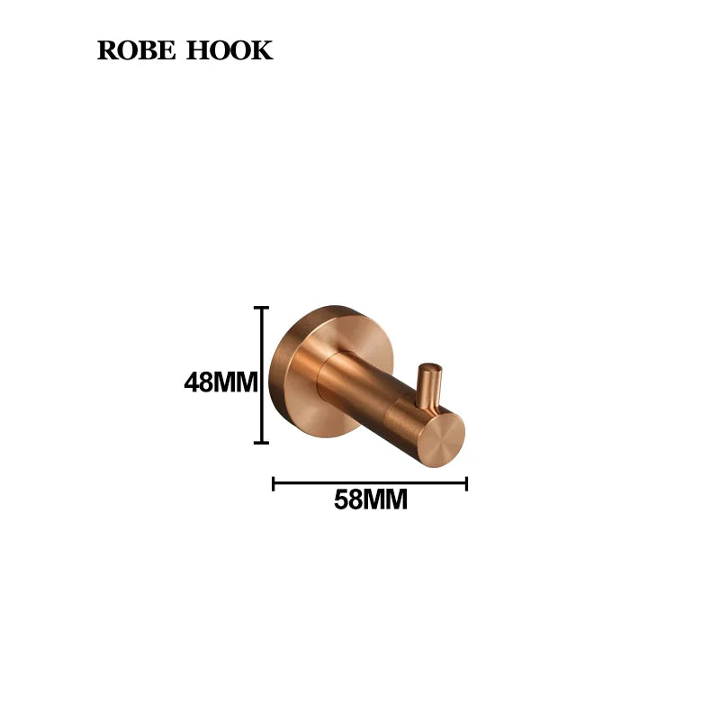 Brushed Rose Gold Towel Rack Single And Double Rod Ring Paper Holder Robe Hook Soap Dispenser Toilet Brush Bathroom Accessories