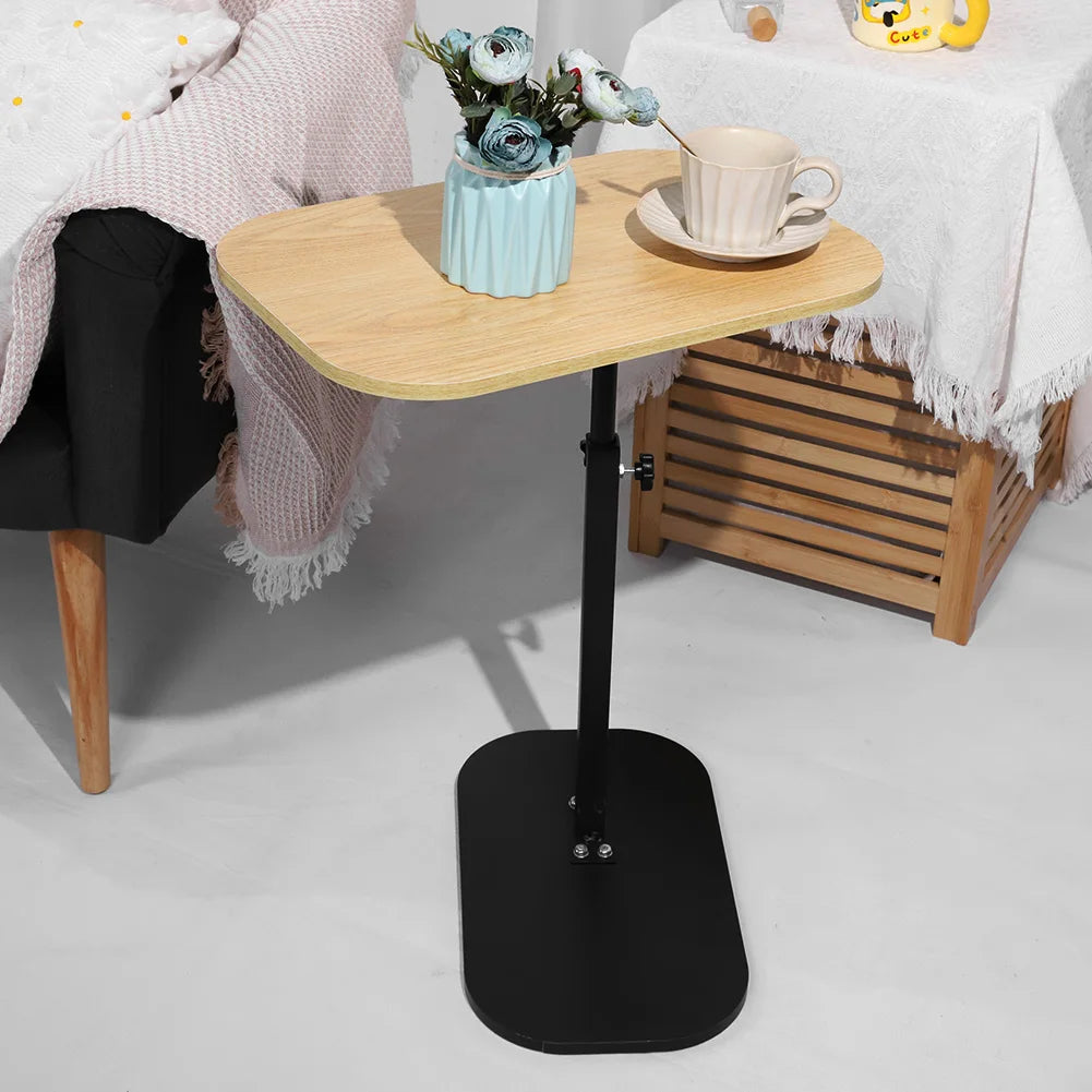 C Shaped Side Table Portable Corner Table 360°Swivel & Flip Top C Shaped End Table for Couch Laptop Stand Coffee Drink Table