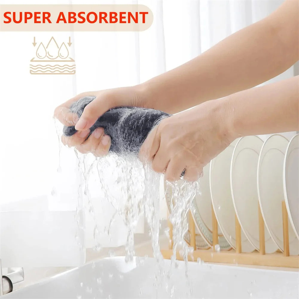 Olanly Kitchen Towel 100% Cotton Dishcloth Waffle Weave Kitchen Cloth Super Absorbent Quick Drying Wash Cloth Home Cleaing Towel