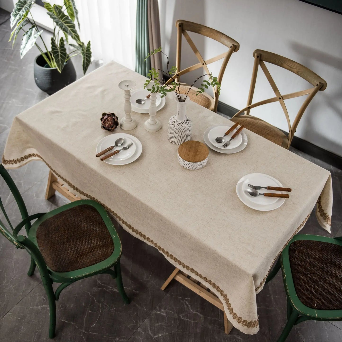 Washable Cotton Linen Table Cloths