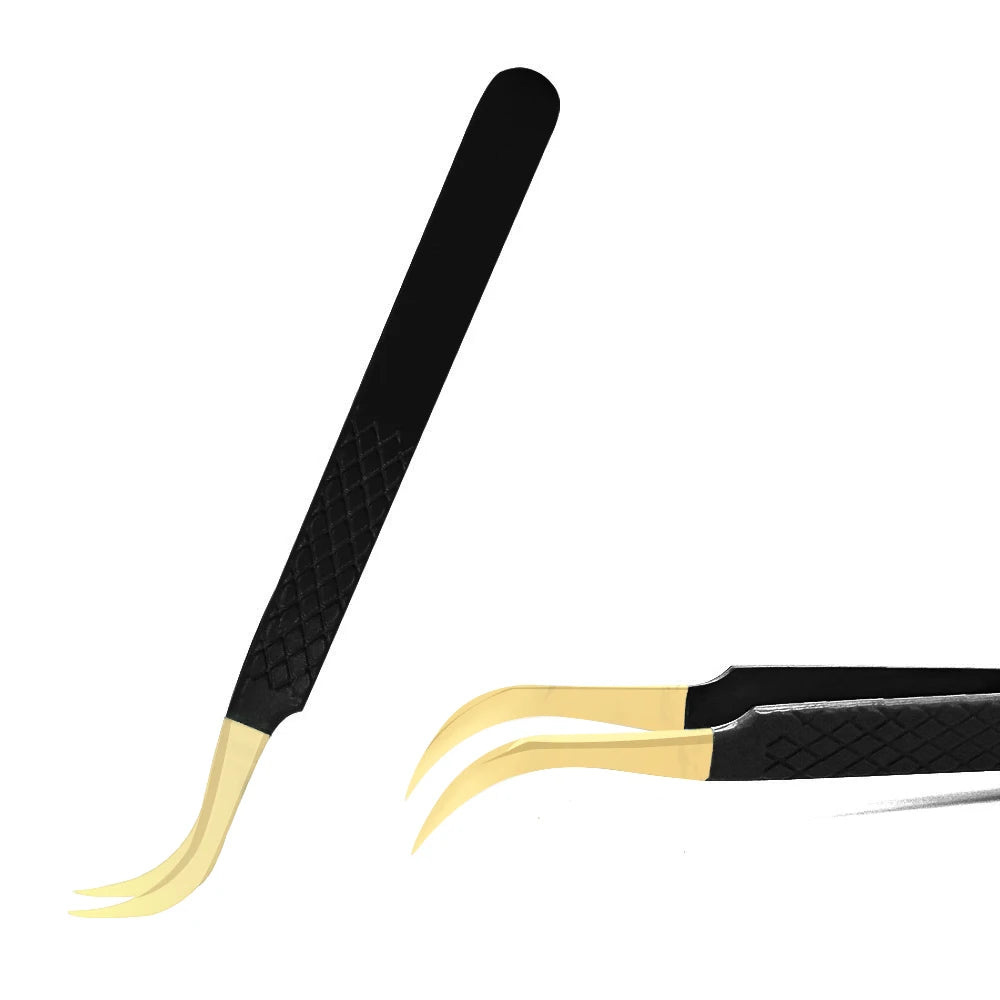 Black Stainless Steel Eyelash Tweezer