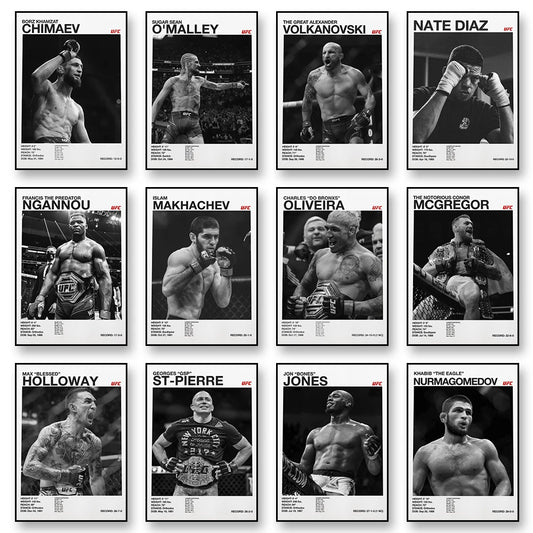 MMA Boxing Fighting Star Canvas Wall Art Print Poster