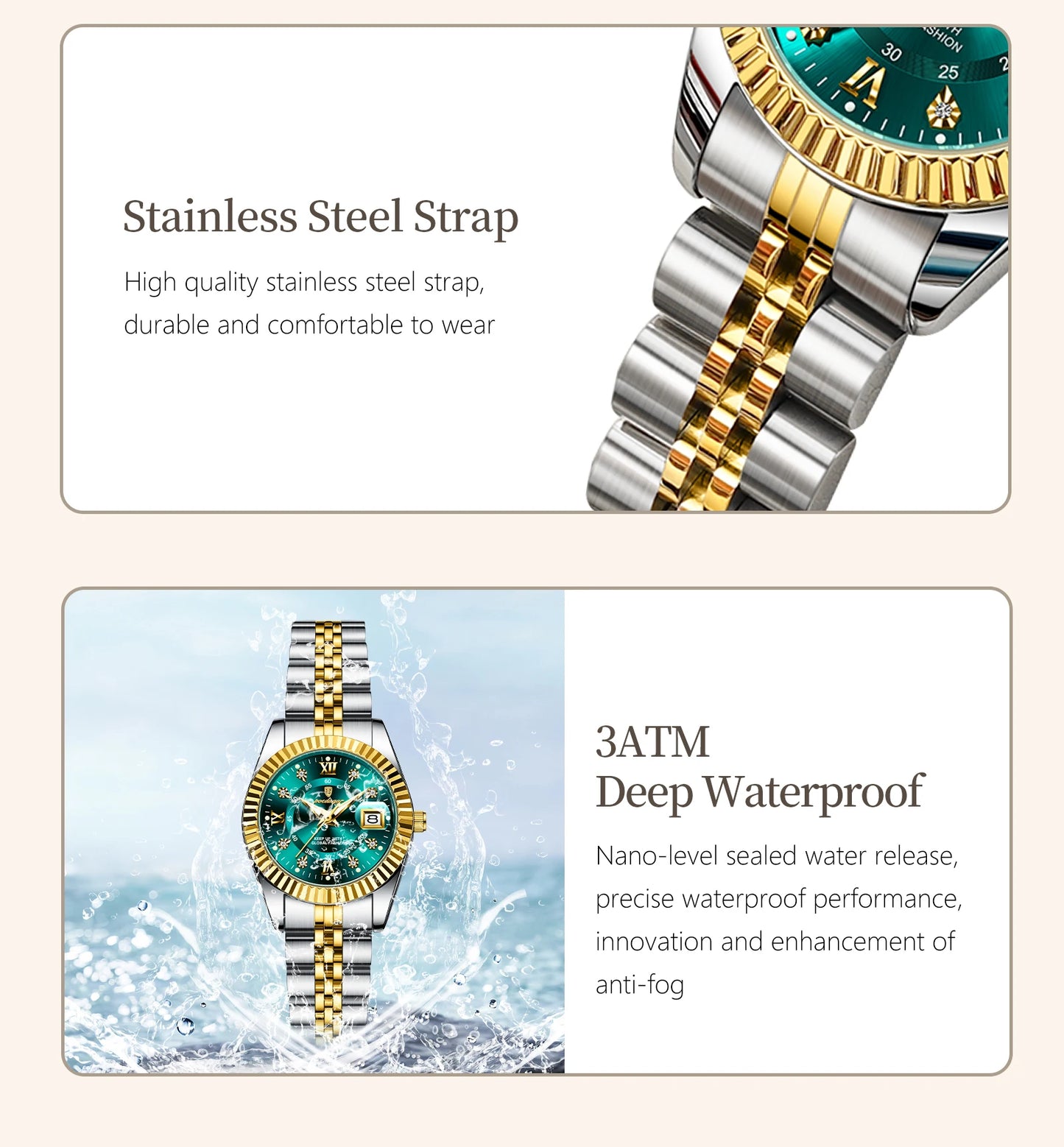 POEDAGAR Top Luxury Couple's Watches Luminous Date Classic Watches For Couple Quartz Stainless Steel Couple Watch Lovers Set+Box