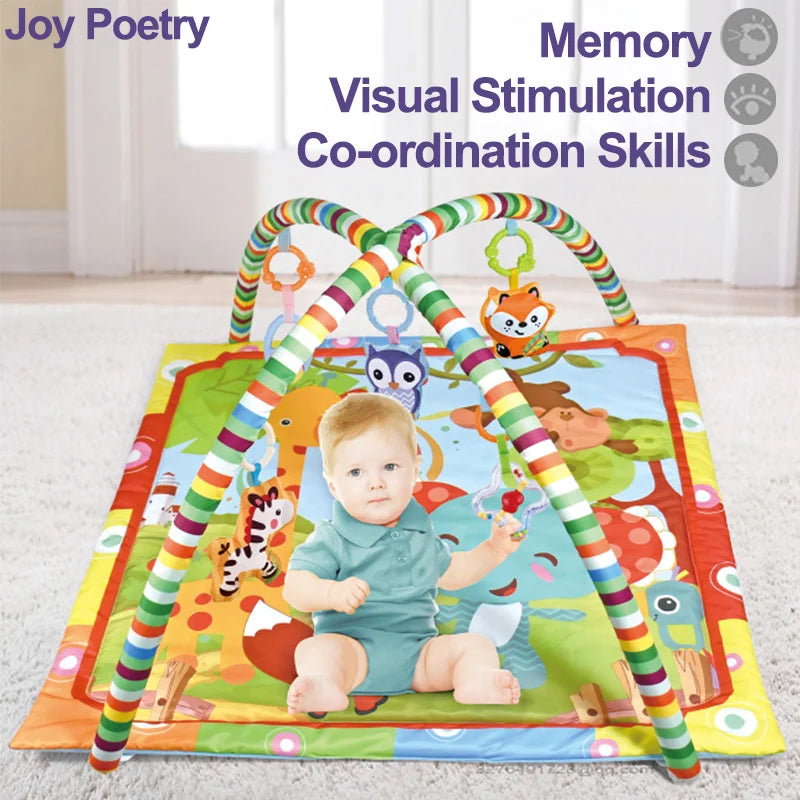 Educational Baby Fitness Frame For Children Play Mat Rack Crawling Blanket Infant Play Rug Gift Kids Activity Gym Infant Toys