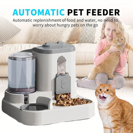 Automatic Cat & Dog Feeder with Spill-Proof Design – Water Fountain and Food Dispenser for Small, Medium, and Large Pets
