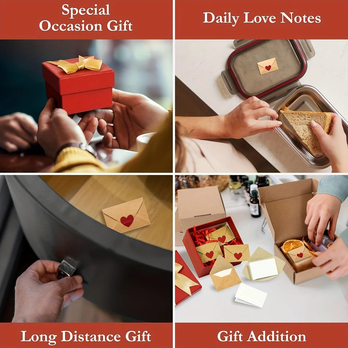 30pcs Mini Envelopes with Heart Stickers Love Notes Cards for Weddings, Valentine's Day Romantic Gifts for Boyfriend, Girlfriend