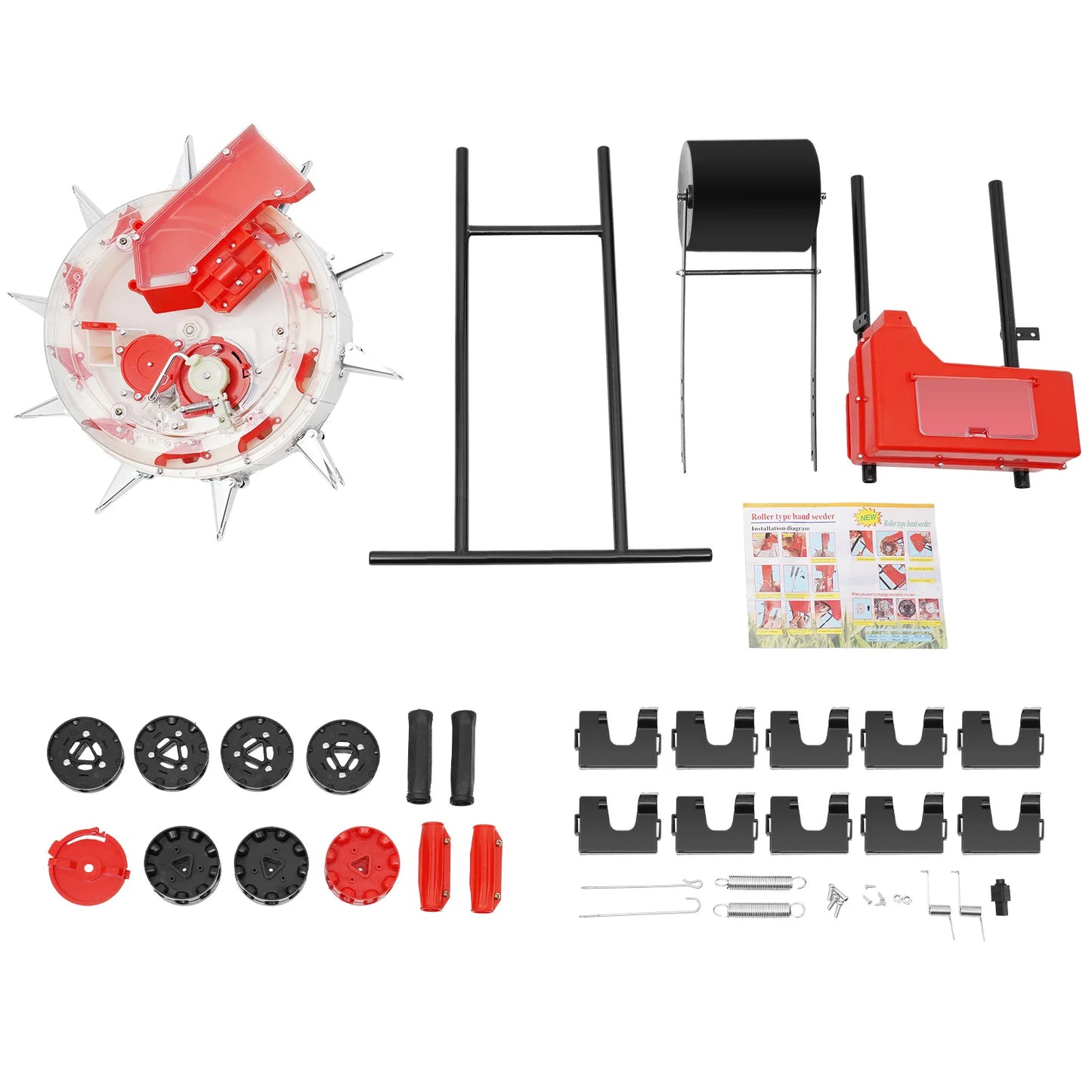 Garden Push Seeder Adjustable Sowing Depth Accurate Seed Distribution Hand-Push Seeder for Easy Harvesting