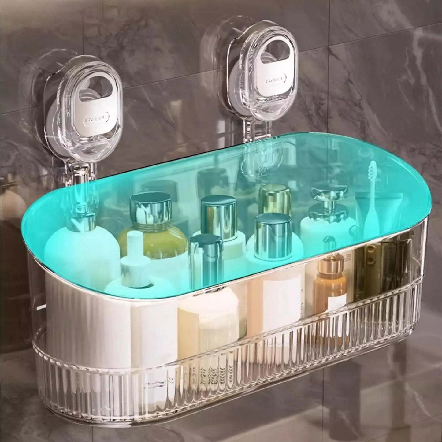 Bathroom Shelf Suction Cup Wall Mount Corner Storage Rack No Drill Shampoo Holder Cosmetic Organizer Shower Drain Basket