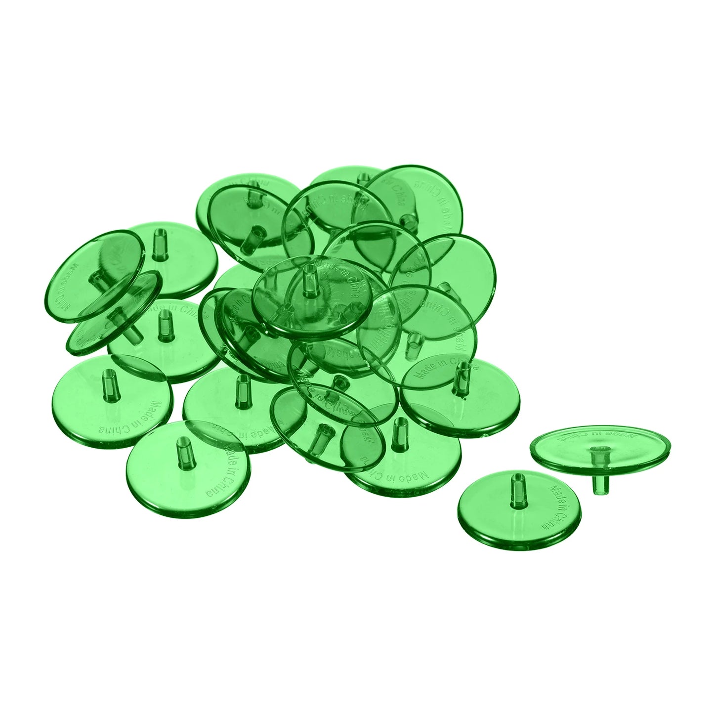 Golf Ball Marker, 50 Pack 24mm Round Transparent Flat Position Mark Places Marking Tool Golf Sport Accessory, Blue Green