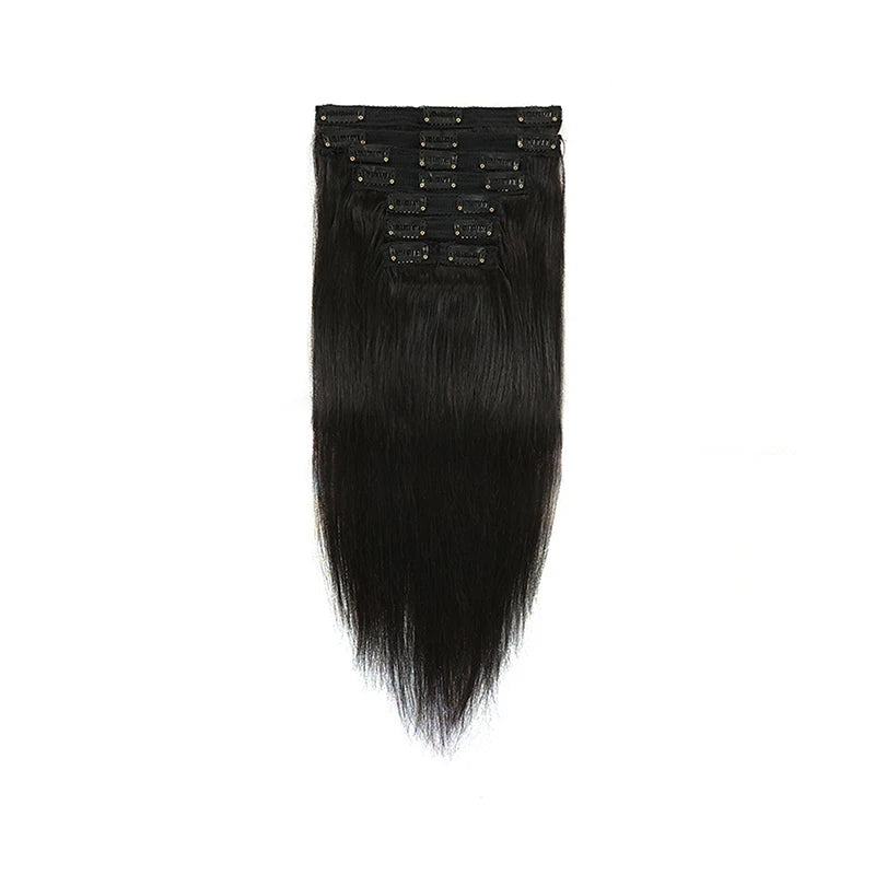 Hair Extensions Straight Clip in Hair Extensions Soft Black Hair Extensions 12-18 Inches Thick Hair Extensions Clip