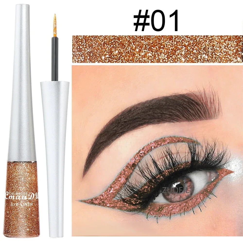 16 Colors Shiny Glitter Liquid Eyeliner