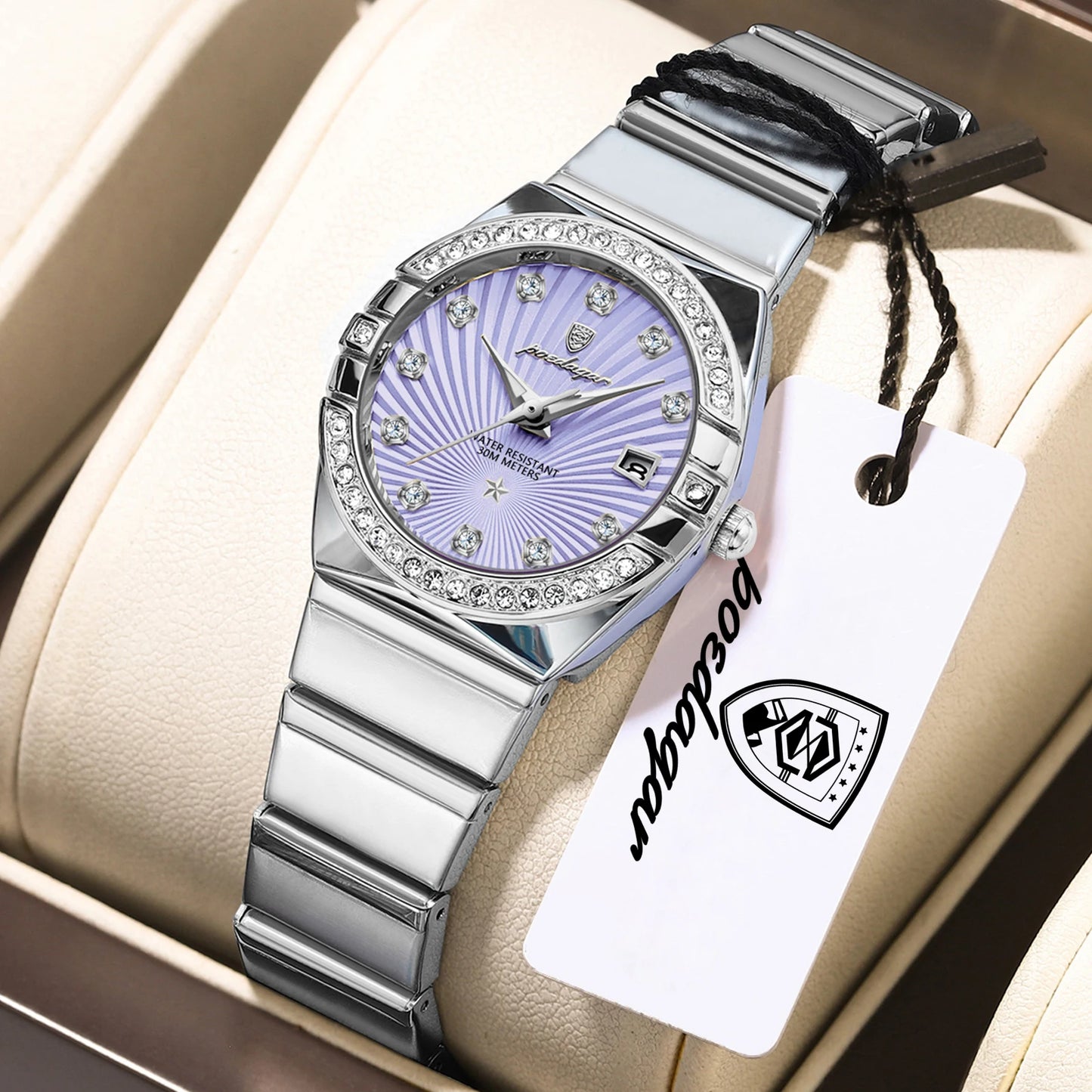 POEDAGAR Top Exquisite Woman Watch Waterproof Luminous Date Stainless Steel Watches For Ladies Elegant Quartz Women's Wristwatch