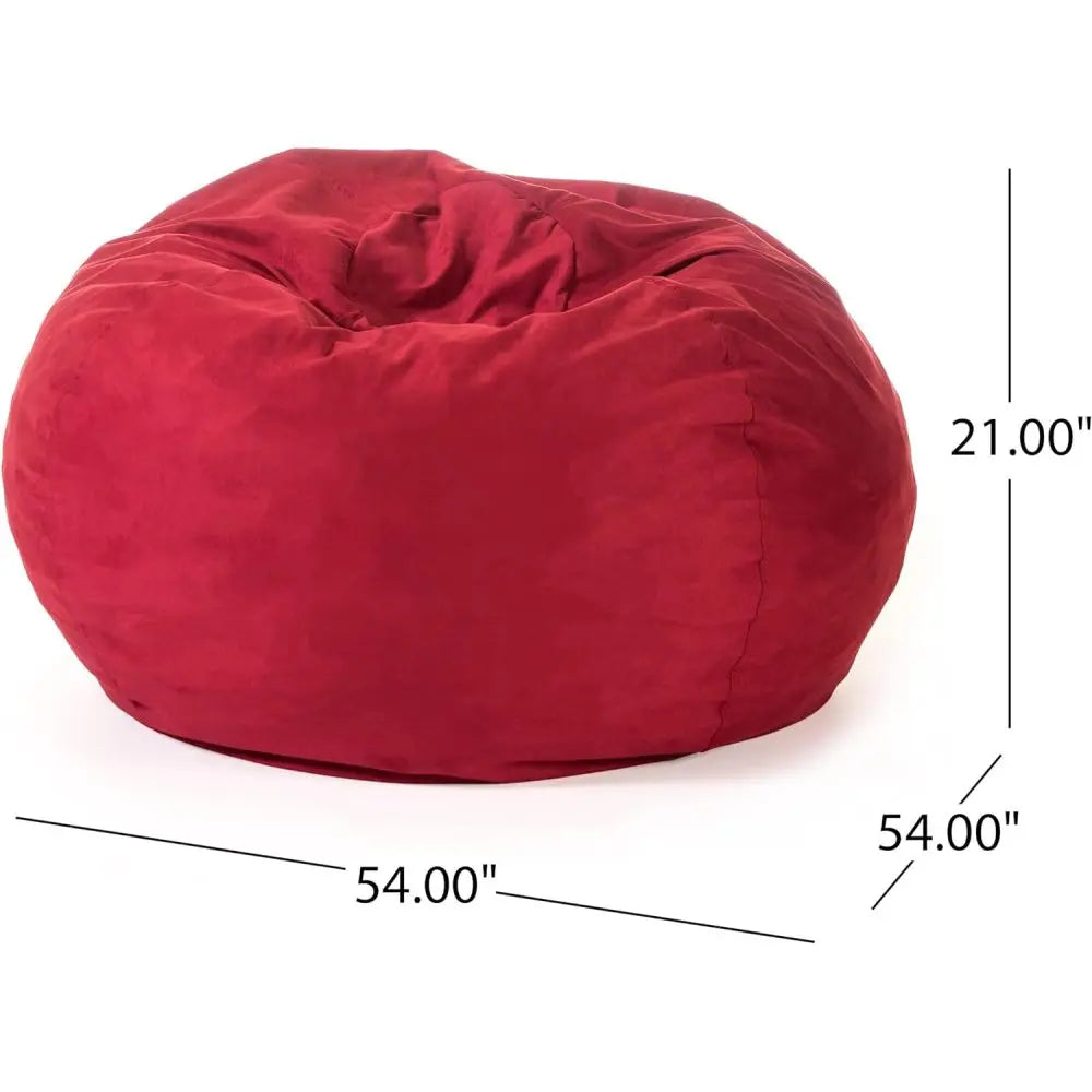 5-Foot Comfortable High-Density Shredded Foam Bean Bag Chair Removable Microsuede Cover Ideal Reading and Bedroom