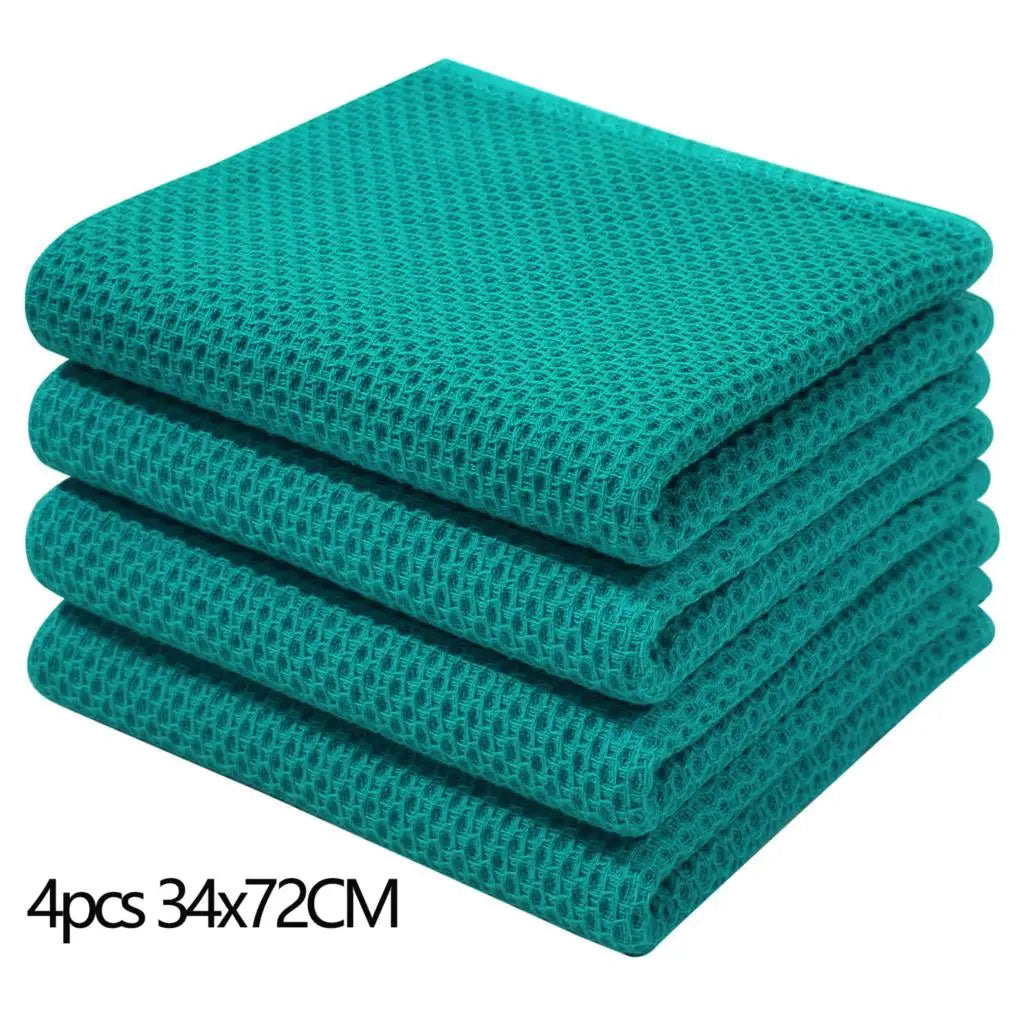 Olanly Kitchen Towel 100% Cotton Dishcloth Waffle Weave Kitchen Cloth Super Absorbent Quick Drying Wash Cloth Home Cleaing Towel