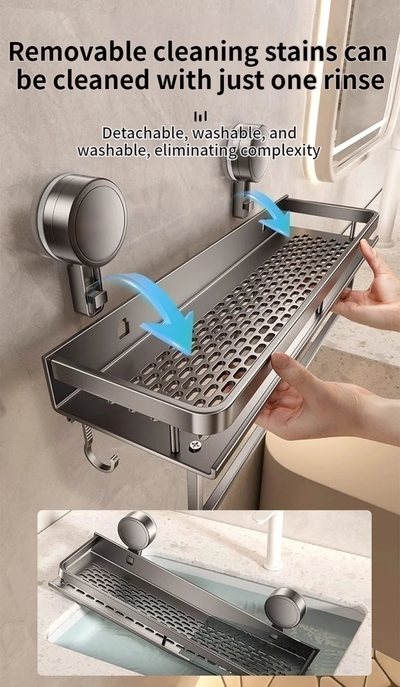Suction cup storage rack, bathroom, non perforated artifact, toilet, washbasin, bathroom, wall mounted storage
