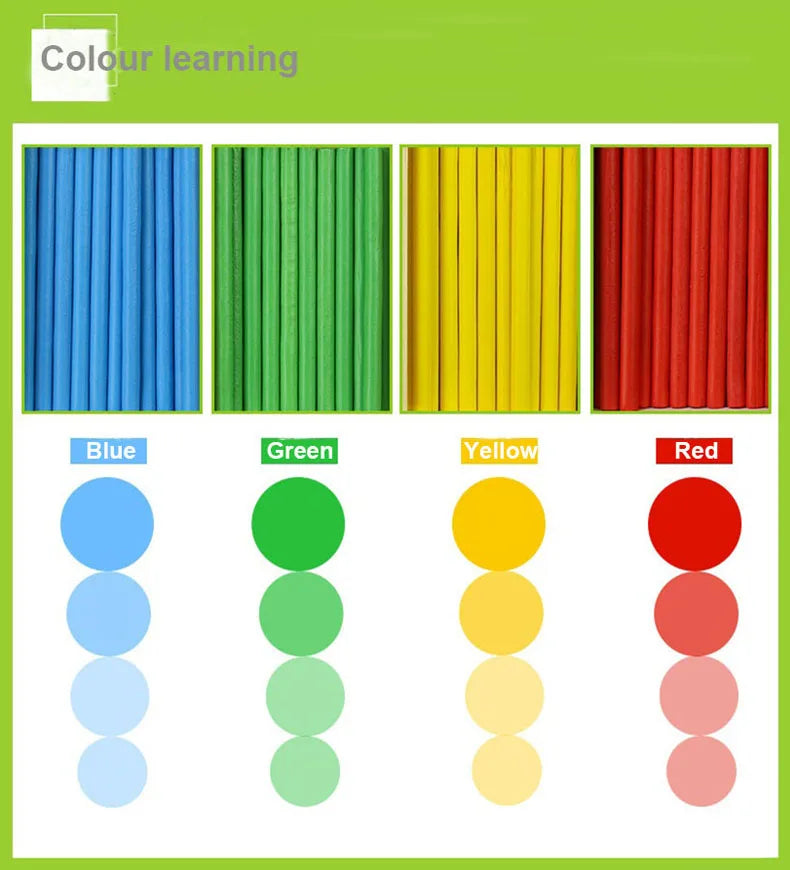 Kids Wooden Math Toys for Children Montessori Educational Learning Number Counting Sticks Kindergarten Mathematics Teaching Aids