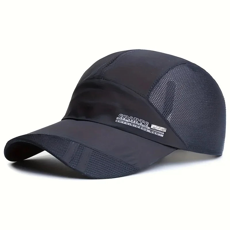1pc Breathable Mesh Baseball Cap, Quick-Dry Polyester Sports Hat for Fishing Golf Sun Protection,  Breathable Fishing Golf Cap